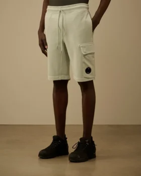 Cotton Diagonal Fleece Cargo Sweatshorts