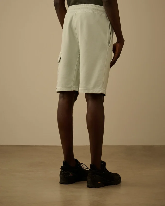 Cotton Diagonal Fleece Cargo Sweatshorts