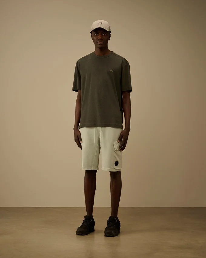 Cotton Diagonal Fleece Cargo Sweatshorts