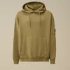 Cotton Diagonal Fleece Hooded Lens Sweatshirt