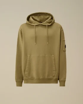 Cotton Diagonal Fleece Hooded Lens Sweatshirt