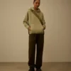 Cotton Diagonal Fleece Hooded Lens Sweatshirt