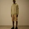 Cotton Diagonal Fleece Hooded Lens Sweatshirt