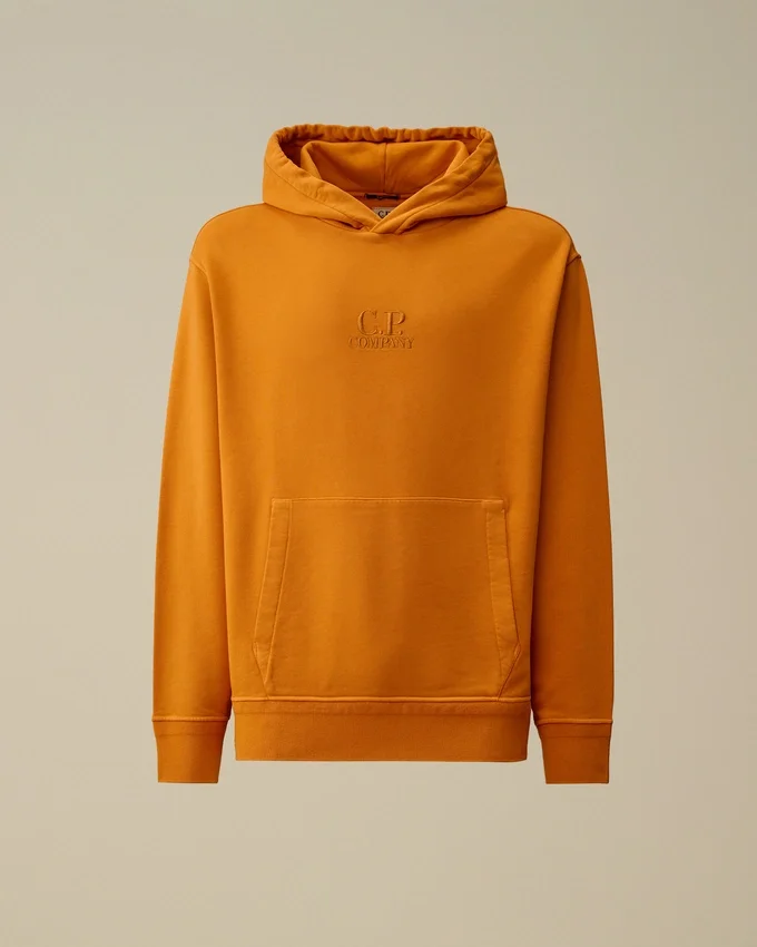 Cotton Diagonal Fleece Hooded Sweatshirt