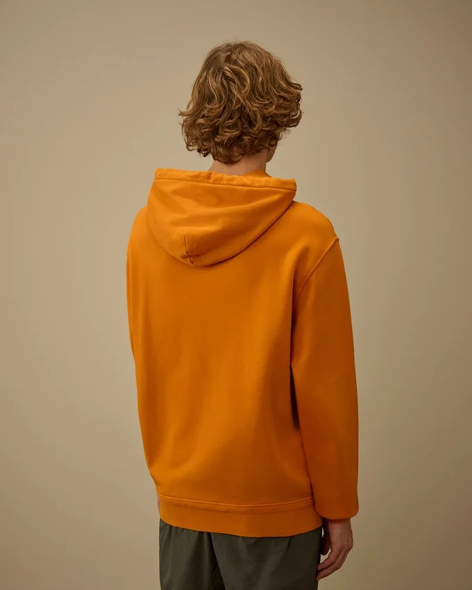 Cotton Diagonal Fleece Hooded Sweatshirt