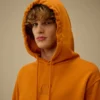 Cotton Diagonal Fleece Hooded Sweatshirt