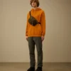Cotton Diagonal Fleece Hooded Sweatshirt