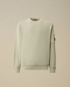 Cotton Diagonal Fleece Resist Dyed Crewneck Lens Sweatshirt