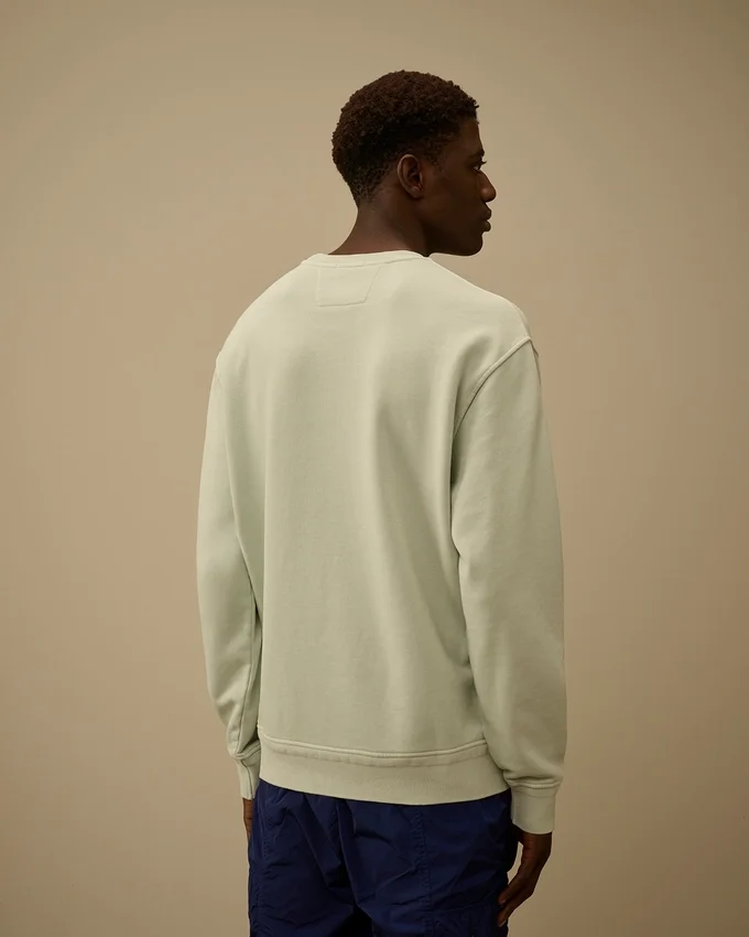Cotton Diagonal Fleece Resist Dyed Crewneck Lens Sweatshirt