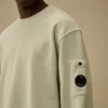 Cotton Diagonal Fleece Resist Dyed Crewneck Lens Sweatshirt