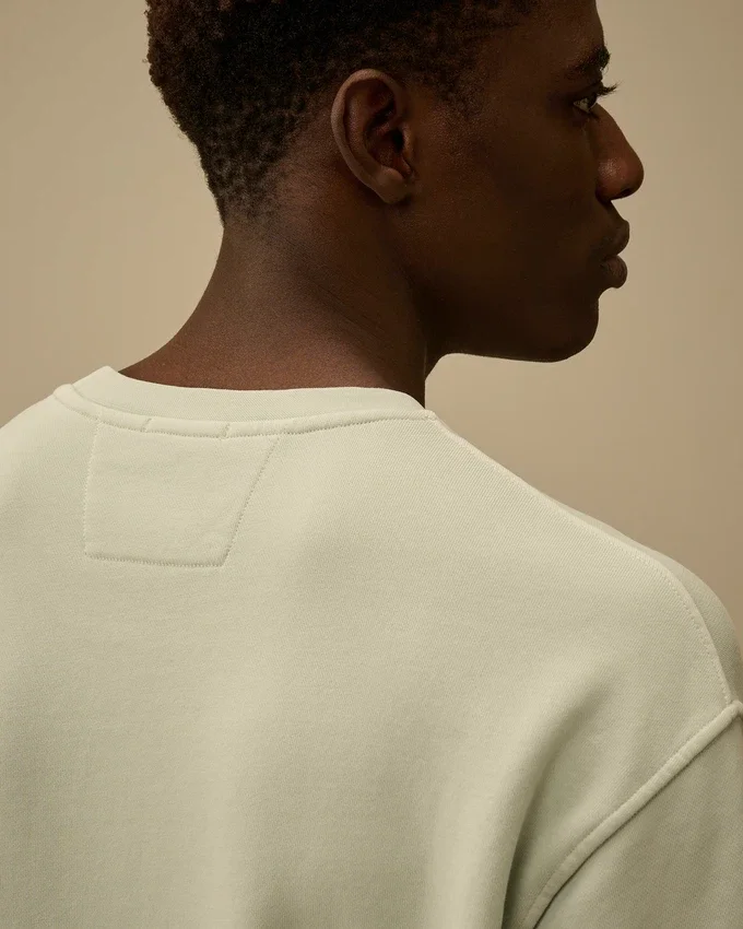 Cotton Diagonal Fleece Resist Dyed Crewneck Lens Sweatshirt