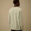 Cotton Diagonal Fleece Resist Dyed Crewneck Logo Sweatshirt