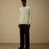 Cotton Diagonal Fleece Resist Dyed Crewneck Logo Sweatshirt
