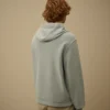 Cotton Diagonal Fleece Zip Hooded Sweatshirt