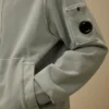 Cotton Diagonal Fleece Zip Hooded Sweatshirt