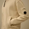 Cotton Diagonal Fleece Zip Lens Sweatshirt