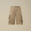 Cotton Gabardine Lens Cargo Shorts