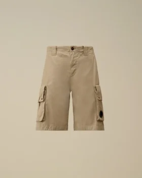 Cotton Gabardine Lens Cargo Shorts