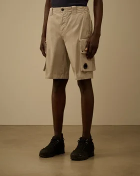 Cotton Gabardine Lens Cargo Shorts