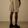 Cotton Gabardine Lens Cargo Shorts