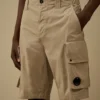 Cotton Gabardine Lens Cargo Shorts