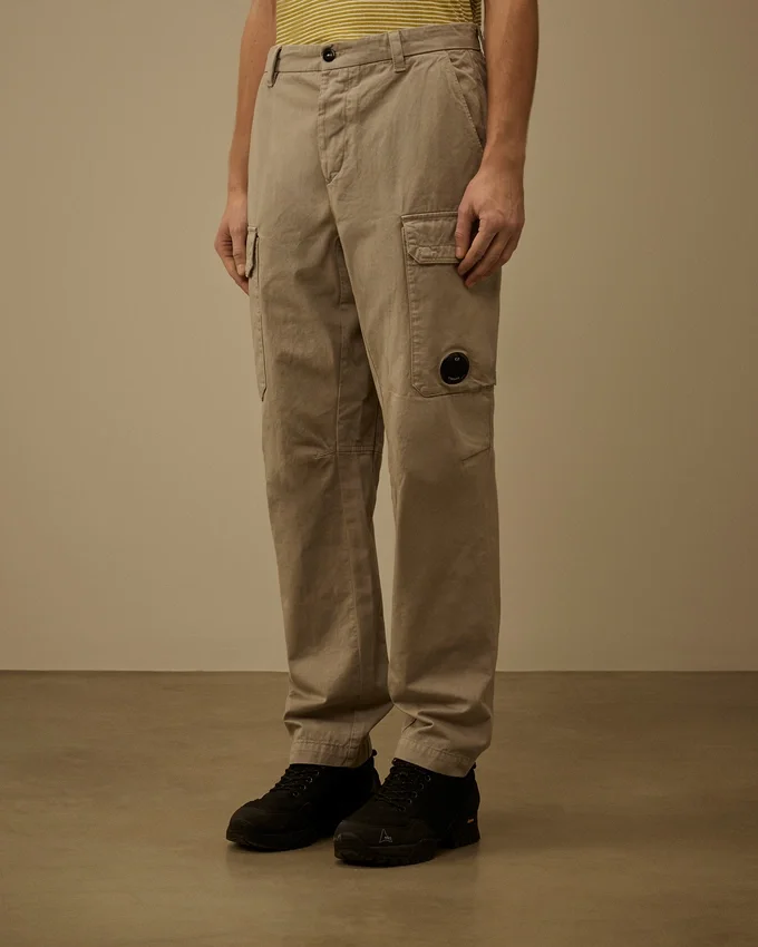 Cotton Gabardine Loose Cargo Pants