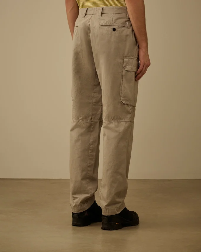 Cotton Gabardine Loose Cargo Pants