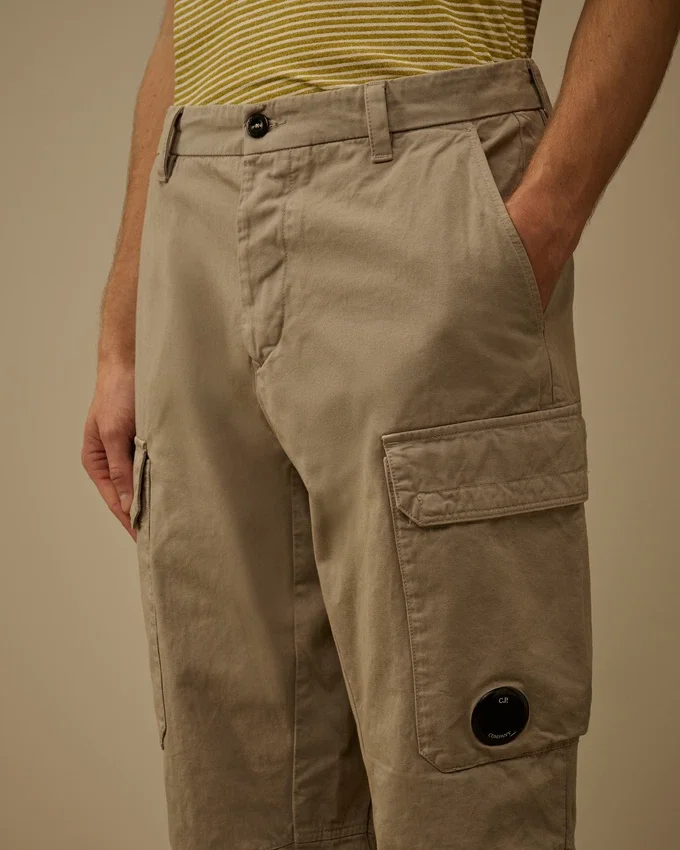Cotton Gabardine Loose Cargo Pants
