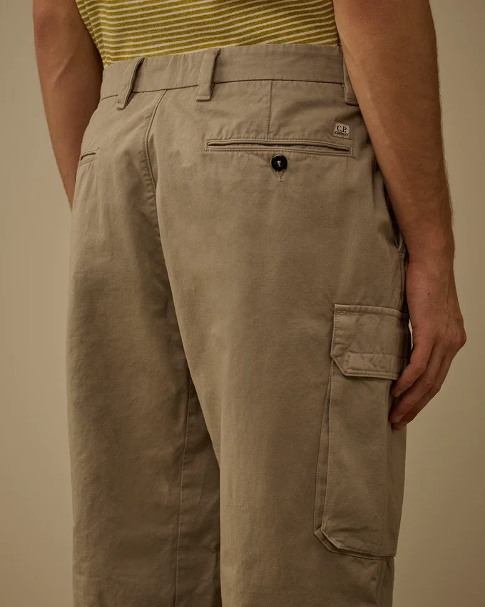 Cotton Gabardine Loose Cargo Pants
