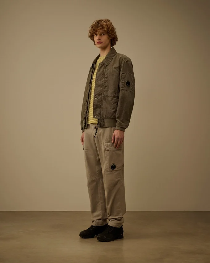 Cotton Gabardine Loose Cargo Pants