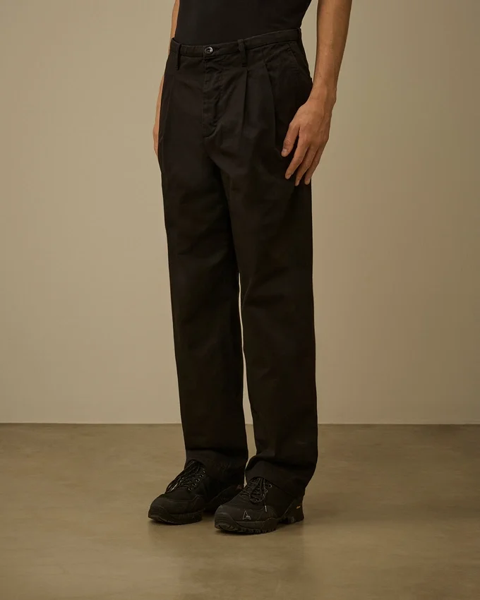 Cotton Gabardine Loose Pants