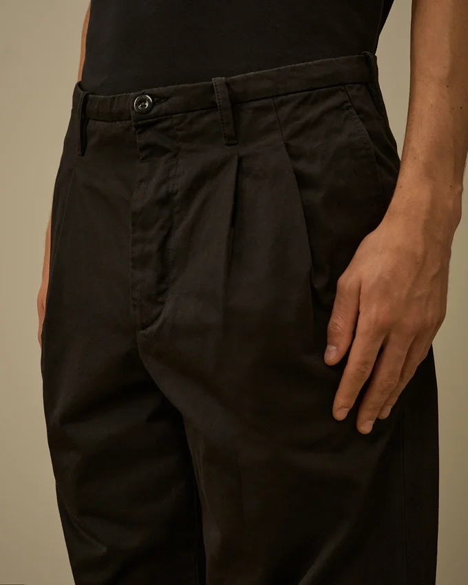 Cotton Gabardine Loose Pants