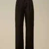 Cotton Gabardine Loose Pinces Pants