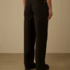 Cotton Gabardine Loose Pinces Pants