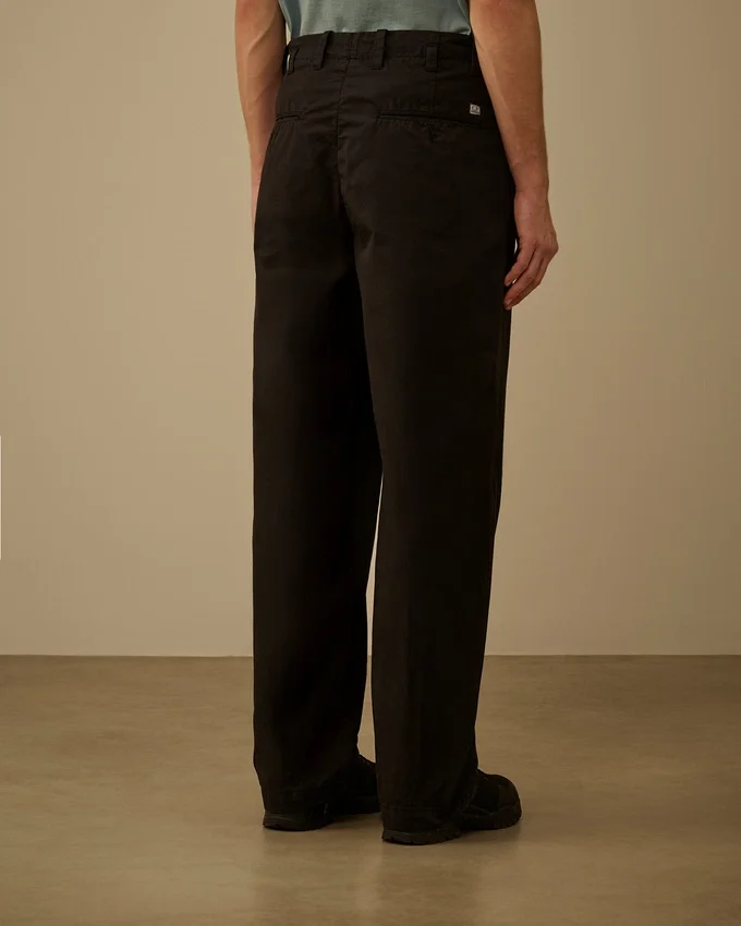 Cotton Gabardine Loose Pinces Pants