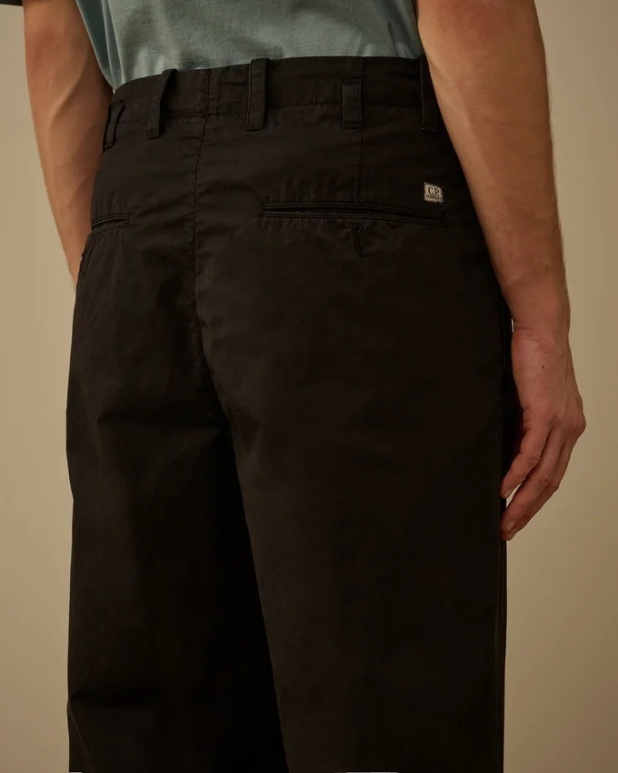 Cotton Gabardine Loose Pinces Pants