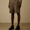 Cotton Gabardine Loose Pinces Shorts