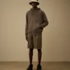 Cotton Gabardine Loose Pinces Shorts