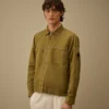 Cotton/Linen Lens Zip Overshirt