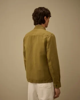 Cotton/Linen Lens Zip Overshirt