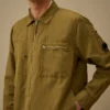 Cotton/Linen Lens Zip Overshirt