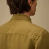 Cotton/Linen Lens Zip Overshirt