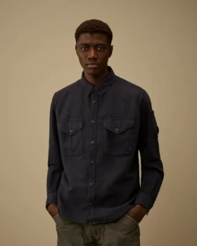 Cotton/Linen Long Sleeve Button Shirt