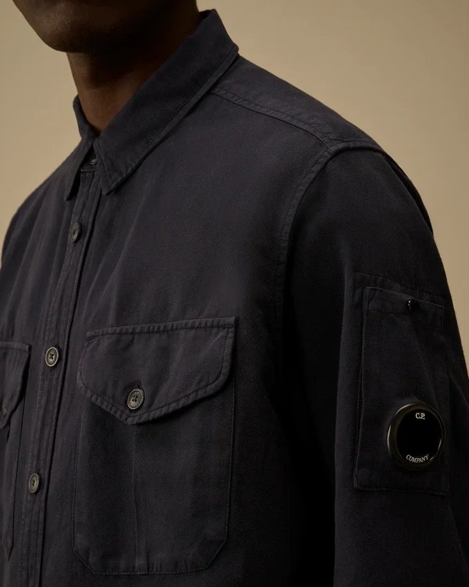 Cotton/Linen Long Sleeve Button Shirt
