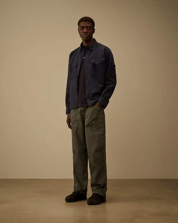 Cotton/Linen Long Sleeve Button Shirt