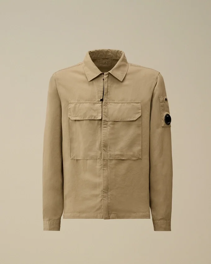 Cotton/Linen Zipped Lens Overshirt