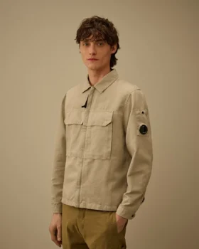 Cotton/Linen Zipped Lens Overshirt