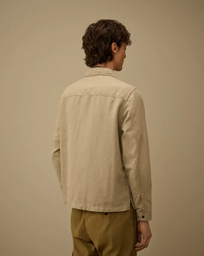 Cotton/Linen Zipped Lens Overshirt