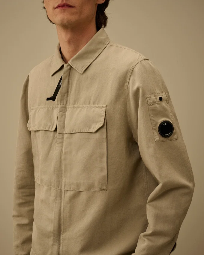 Cotton/Linen Zipped Lens Overshirt