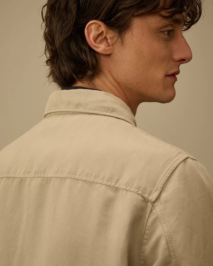 Cotton/Linen Zipped Lens Overshirt